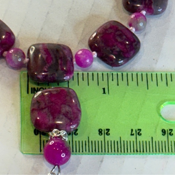 🆕 🌸 Stunning Natural Magenta Jasper Necklace & Earring Set – Handmade 🆕 - Picture 6 of 16